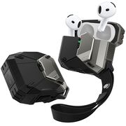 Husa Apple AirPods 4 I-Blason Matrix, lanyard, negru