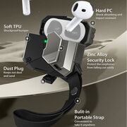 Husa Apple AirPods 4 I-Blason Matrix, lanyard, negru