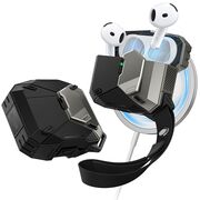 Husa Apple AirPods 4 I-Blason Matrix, lanyard, negru