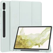 Husa pentru  Samsung Galaxy Tab S8 Soft Shell cu functie wake-up/sleep si compartiment pentru stylus, tip stand - albastru deschis