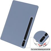 Husa pentru  Samsung Galaxy Tab S8 Soft Shell cu functie wake-up/sleep si compartiment pentru stylus, tip stand - albastru
