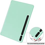 Husa pentru  Samsung Galaxy Tab S8 Soft Shell cu functie wake-up/sleep si compartiment pentru stylus, tip stand - verde