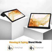 Husa pentru Samsung Galaxy Tab S7 Plus, S7 FE  Soft Shell cu functie wake-up/sleep si compartiment pentru stylus, tip stand - negru