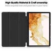 Husa pentru Samsung Galaxy Tab S7 Plus, S7 FE  Soft Shell cu functie wake-up/sleep si compartiment pentru stylus, tip stand - negru