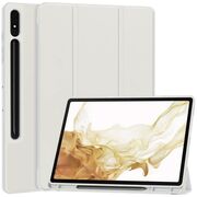 Husa pentru Samsung Galaxy Tab S7 Plus, S7 FE  Soft Shell cu functie wake-up/sleep si compartiment pentru stylus, tip stand - gri