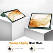 Husa pentru Samsung Galaxy Tab S7 Plus, S7 FE  Soft Shell cu functie wake-up/sleep si compartiment pentru stylus, tip stand - verde