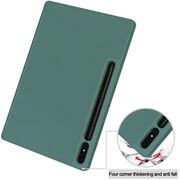 Husa pentru Samsung Galaxy Tab S7 Plus, S7 FE  Soft Shell cu functie wake-up/sleep si compartiment pentru stylus, tip stand - verde