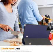 Husa pentru Xiaomi Pad 6S Pro 12.4 tip stand functie sleep/wake-up, albastru