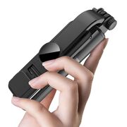 Selfie stick cu trepied ultra compact telescopic si telecomanda wireless bluetooth, Lumina LED integrata, reglabil pana la 70 cm, negru