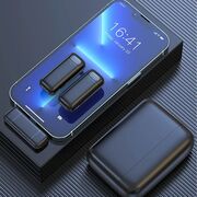 Set 2 Lavaliera wireless Receiver, conector iPhone Lightning, Noise Reduction, 70mAh + 600mAh carcasa, Plug and Play, range 20m, negru