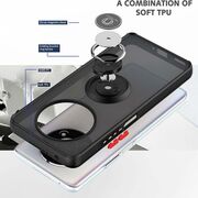Husa de protectie pentru  Oppo Reno 12F, 12FS premium cu inel stand rotativ, suport magnetic si bumper anti-alunecare - negru