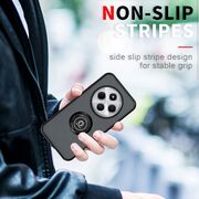 Husa de protectie pentru  Xiaomi Redmi 14C premium cu inel stand rotativ, suport magnetic si bumper anti-alunecare - negru