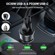 Incaractor auto bricheta Type-C PD30W + USB QC30W, Acefast B12