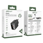 Incarcator priza tip C, 25W GaN, Acefast A104, negru