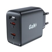 Incarcator priza GaN 2x Type-C, Acefast A49, PD35W, negru