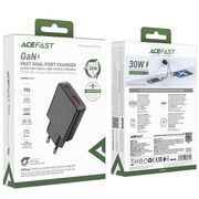 Acumulator priza tip C, USB PD30W, Acefast A69, GaN, negru
