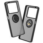 Husa de protectie pentru  Infinix Note 40 premium cu inel stand rotativ, suport magnetic si bumper anti-alunecare - negru