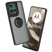 Husa de protectie pentru  Motorola Edge 50 premium cu inel stand rotativ, suport magnetic si bumper anti-alunecare - negru