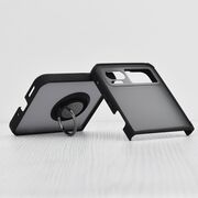 Husa de protectie pentru  Motorola Razr 40 premium cu inel stand rotativ, suport magnetic si bumper anti-alunecare - negru
