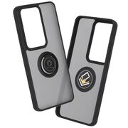 Husa de protectie pentru  Oppo Reno 11F premium cu inel stand rotativ, suport magnetic si bumper anti-alunecare - negru