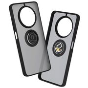 Husa de protectie pentru  Realme 12, 12X premium cu inel stand rotativ, suport magnetic si bumper anti-alunecare - negru