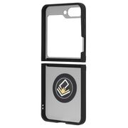 Husa de protectie pentru  Samsung Galaxy Z Flip 6 premium cu inel stand rotativ, suport magnetic si bumper anti-alunecare - negru