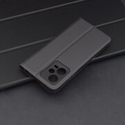 Husa pentru  Xiaomi Redmi Note 12 Pro tip carte BookFlip, inchidere magnetica, negru