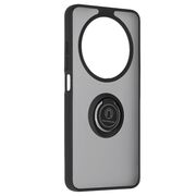 Husa de protectie pentru  Oppo Reno 12F, 12FS premium cu inel stand rotativ, suport magnetic si bumper anti-alunecare - negru