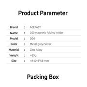 Suport auto magnetic pentru telefon Acefast D20, ajustabil, silver