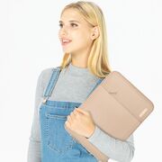 Husă Laptop Slim Business 15-16" – Design Elegant, Protecție Completă, Compartiment Accesorii, Ideală pentru MacBook, Lenovo, ASUS, HP, Dell, caffe latte