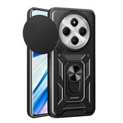 Husa pentru  Xiaomi Redmi 14C Ring Armor Kickstand Tough Rugged Cover cu protectie camera, negru