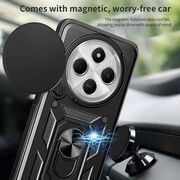 Husa pentru  Xiaomi Redmi 14C Ring Armor Kickstand Tough Rugged Cover cu protectie camera, roz