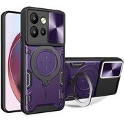 Husa pentru  Motorola Edge 50 Neo cu protecție pentru cameră și suport magnetic integrat Ring Shockproof, mov