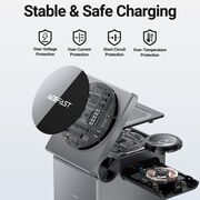 Statie incarcare 3in1 telefon wireless Acefast E18, 15W, gri