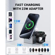 Statie incarcare 3in1 telefon wireless Acefast E18, 15W, gri
