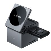 Statie incarcare 3in1 telefon wireless Acefast E18, 15W, gri