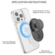 Popsockets original, suport cu functii multiple, Transparent Black