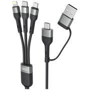 Cablu de Încărcare XO NB254 6-în-1 - USB-C, Lightning, MicroUSB, USB-A - 1,2m, 60W - Negru