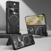 Husa pentru  Google Pixel 9 Pro Fold cu protecție pentru cameră și suport magnetic integrat Ring Shockproof, albastru