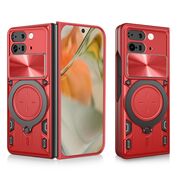 Husa pentru  Google Pixel 9 Pro Fold cu protecție pentru cameră și suport magnetic integrat Ring Shockproof, rosu