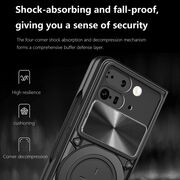 Husa pentru  Google Pixel 9 Pro Fold cu protecție pentru cameră și suport magnetic integrat Ring Shockproof, roz