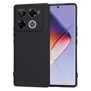 Husa pentru  Infinix Note 40 Pro+ Liquid Silicone, subțire, captusita cu microfibra, anti amprentă, protectie cameră foto, negru
