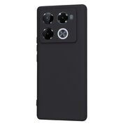 Husa pentru  Infinix Note 40 Pro+ Liquid Silicone, subțire, captusita cu microfibra, anti amprentă, protectie cameră foto, negru