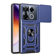 Husa pentru  Infinix Note 40 Pro+ Ring Armor Kickstand Tough Rugged Cover cu protectie camera, albastru