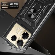 Husa pentru  Infinix Note 40 Pro+ Ring Armor Kickstand Tough Rugged Cover cu protectie camera, negru
