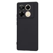 Husa pentru  Infinix Note 40 Pro 4G Liquid Silicone, subțire, captusita cu microfibra, anti amprentă, protectie cameră foto, negru