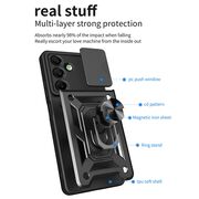 Husa pentru  Samsung Galaxy A16 Ring Armor Kickstand Tough Rugged Cover cu protectie camera, albastru