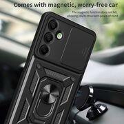 Husa pentru  Samsung Galaxy A16 Ring Armor Kickstand Tough Rugged Cover cu protectie camera, negru