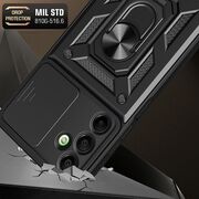Husa pentru  Samsung Galaxy A16 Ring Armor Kickstand Tough Rugged Cover cu protectie camera, roz