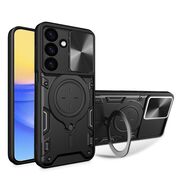 Husa pentru  Samsung Galaxy A16 cu protecție pentru cameră și suport magnetic integrat Ring Shockproof, negru